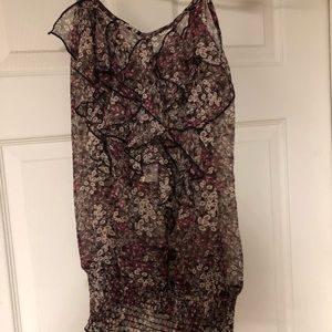 Ruffles, floral, tank top